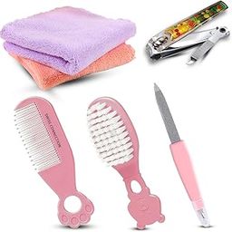 SCN Beauty Baby Grooming Kit – Comb, Brush, Nail Clipper, File & Soft Towels – Gentle Baby Care Set for Newborns & Toddlers (Pink)-image-85