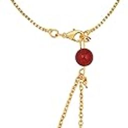 Gold Plated Red Crystals Studded Simple and Classic Lumba Rakhi for Bhabhi (RAL1100803G)-picture-11