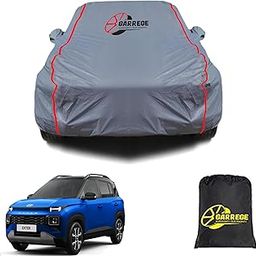 GARREGE® Hyundai Exter Car Cover Waterproof All Weather, Outdoor Full Cover Rain Sun UV Protection with Inner Side Ultra Soft Cotton 6 Layers with Blue Piping and Mirror with Anteena Packet-24