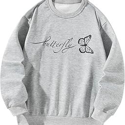 ™ Women Crewneck Sweatshirt Gray Long Sleeve Tops for Teen Girls Spring Sports L | Sweats & Hoodies | Womens Clothing-picture-15