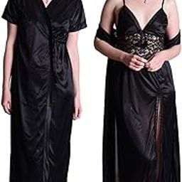 Women's 2pc Set of Nightdress Nighty (Nighty with Wrap Robe)-image-6