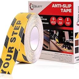 Robustt Watch Your Step Anti Skid/AntiSlip Tape 18 Meter 50MM (Pack of 1) Fall Resistant with PET Material and Solvent Acrylic Adhesive Tape for Slippery Floors, Staircase, Ramps, Indoor, Outdoor Use-image-4