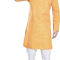 Men's Khaddi Printed Cotton Blend Slim Fit Kurta Pyjama Set-image-3