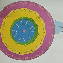 Cardboard Model of Months, Days, Weeks for Students and Teachers, A4 Size, Multicolour, Round Shape-17