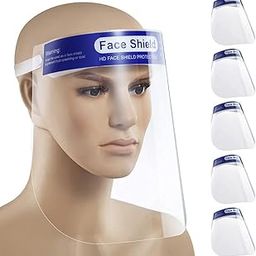 Safety Face Shield, Transparent Full Face Cover, Lightweight Transparent Shield with Adjustable Elastic Band for Men Women (Pack of 5)-8