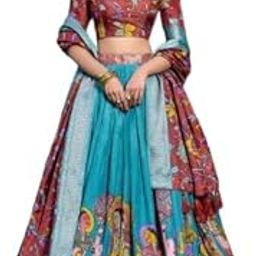 Women's Dola Silk With Kalamkari Priint Lehenga Cholli Set-picture-37