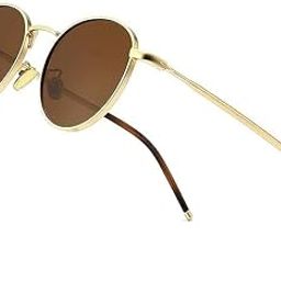 UV Protection Coating Round Sunglasses for Men and Women Classic Metal Sun Glasses-image-17