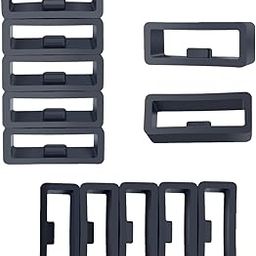 12-PACK Rubber Silicone Watch Band Compatible with Garmin Vivoactive/Forerunner Watch Strap Fastener Ring Security Loops 20mm Black-picture-28