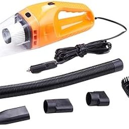JAYTOP High Power Auto Car Vacuum Cleaner for Deep Cleaning, Hand Held Portable Cars Vacuum for car Cleaning with DC 12V, 80W Vacuum Motor & 3800 PA Powerful Suction, Orange-1