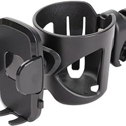 Stroller Cup Holder 2 in 1 Cup Holder with Cell Phone Holder Universal Bike Bottle Holder Drink Cup Holder Fits 4" to 7.25" Cell Phone, Stroller, Wheelchair, Walker-60