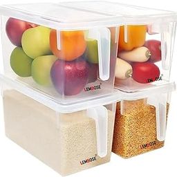 LEMBOSE Plastic Fridge Storage Refrigerator Organizer Container Square Handle Food Storage Organizer Boxes For Vegetable With Lid - 5L (Pack Of 1), Transparent-17