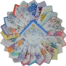 aenon fashion is my passion Handkerchiefs | Soft Cotton Hankies for Woman | Hankies for Girls | White Border Ladies Hanky | Skin Care Hanky for Girls | Multi Rumal Floral-picture-31