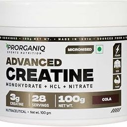 Prorganiq Advanced Creatine with Monohydrate, HCL & Nitrate | Micronized Powder | Best Gym Supplement for Men & Women in India (100 Grams, Cola)-image-16