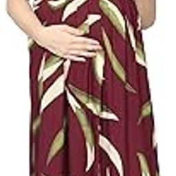 Stylish Maternity Feeding Rayon Dress Nighty for Women | Ankle Length Nightgown | Premium Nightdress | Nightwear | All Over Print Long Dress with Pocket (5076-RYN)-image-19
