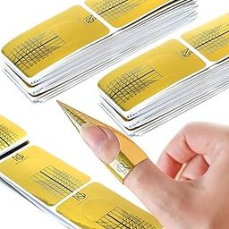 HUDA GIRL Nail Art Kit for Women - 500 Pieces Nail Forms for Acrylic Nails, Nails Extension Kit with Thick Paper Forms, Polygel Nail Kit Extension Tips Guide, Gel Nail Forms Stickers-image-49