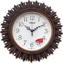 Oreva Aq 6197 Plastic Wooden Look Designer Wall Clock (32.5 X 32.5 X 4.8 Cm), Brown - Analog-20