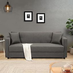 Witty Wud | Tiya | Upholstered Fabric Sofa 3 - Seater in Titanium Grey Colour | 3 Year Warranty DIY (Do it Yourself)-image-39
