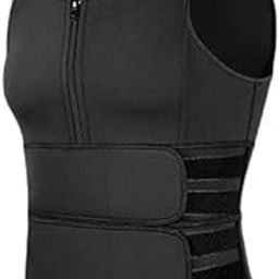 UJEAVETTE 2xMen Sauna Suit Sweat Vest Waist Trainer Body Shaper Tank Top Compression M-image-49