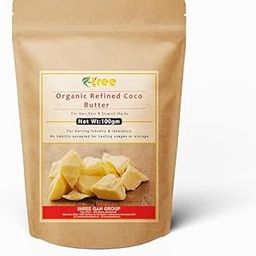 R-Tree Organic Refined Cocoa Butter 100gm For Stretch Marks, Face Moisturiser, Hair care, Lip care, soften or smooth dry skin, anti aging Refill Pack (All skin type & minimize wrinkles)-20