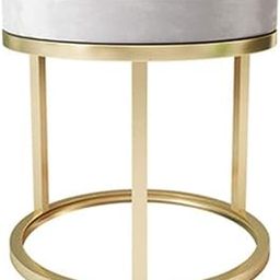 INDIAN DECOR. 45863 Makeup Stool Dressing Table Stool Household Makeup Stool Bedroom Modern Minimalist Fashion Round Stool Multiple Applications (Color : GREY, Size : 40x45cm)-image-90