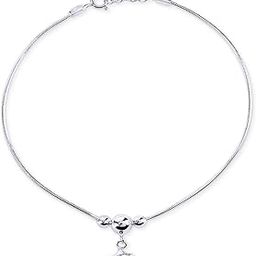 Pure 925 Sterling Silver Chandi Star Charm Anklet Payal for Women & Girls (1pc)-image-54