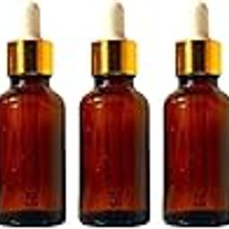VOW 15ML Amber Empty Glass Dropper Bottles, Golden Sleeve, White Rubber Teat, Leakproof, Travel For Oil, Perfume, Serum, Cosmetic_Pack of 9-image-2