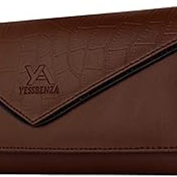 Women's and Girls Coco Faux Leather Fancy Handbags wallet Purses Clutches 6 Multiples Cards Slot (YKFC-4807BROWN)-47