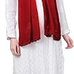 Hand Embroidered Lucknowi Chikankari Georgette Dupatta For Women A511156 Red-picture-39