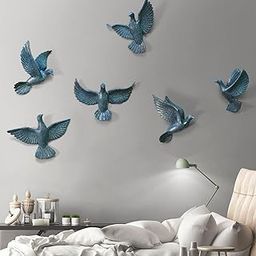 i m handicraft ONLINE Metal Flying Birds Aluminium Wall Decor, Wall Art For living Room hanging on wall. (Blue-P)-image-56