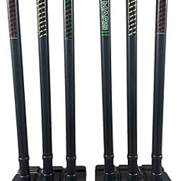 Mars International New Playing Combo of Cricket Stumps Set - 6 Stumps + 4 Bails + 2 Combo of 2 Heavy Plastic Cricket Stump Set (Color-Black, Full Size) (Wicket 2)-image-44