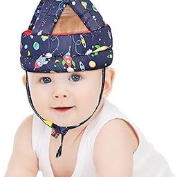 HUG PUPPY Baby Safety Helmet Infant Toddler Helmet,Baby Head Protector for Safety 6 to 18 Months Adjustable Protective Cap Child Safety Head Guard (Dark-Blue-Rocket-KIS-Helmet)-image-9
