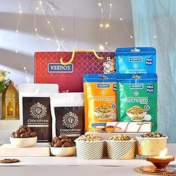 Keeros Bhaidooj Gift Hamper for Brother with Chocolate-Coated Almonds & Cashews, Tasty & Crunchy Supersnacks| Nutritious Superfoods in a Bhaidooj Gift Hamper | Ideal for Healthy Gifting-picture-26