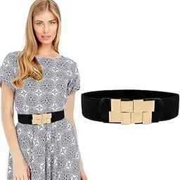 zibuyu Stylish Waist Belts for Women, Girls Dresses Interlocking Buckle Modern Belt for Women Jeans Belts Long Dress Belts Elastic Waist Belt for Women, Belts for Girls Gift Dress Accessories-picture-30