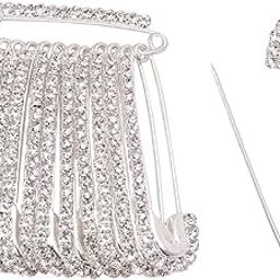 Fashions Silver Saree Safety Pin Brooch Heavy Draping Sari Waist Pleats Dupatta pins for Women-46