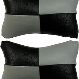 Kandid Grey Car Cushion in Check Design Material Leatherette_8-picture-10