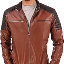 Brown Crafted Design Faux Leather Jacket For Man’s-image-54