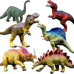 SHORO Cartoon Animal,Dinosaur Figures Set For Kids,Dinosaur Animal Play Set, Educational Magnetic Toy Learning Toy- Assorted Size (Pack Of 6 Assorted Dinosaur Animals) (Thermoplastic Rubber)-8