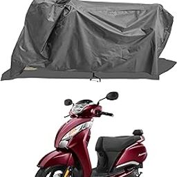 ROMEIZ - Two Wheeler - Bike Cover for 2024 New TVS Jupiter 125 Smart XConnect Scooty Cover with Water-Resistant and Dust Proof Premium 190T Fabric_Entire Grey-22
