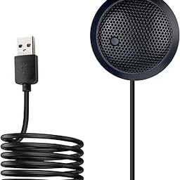 Conference USB Microphone, USB Microphone for Computer, 360° Omnidirectional Condenser PC Laptop Mic with Mute Button for Online Meeting/Class, Zoom Call, Skype Chatting, Plug & Play-image-21
