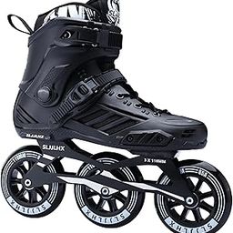 Sljjlhx Sktyee 3 Wheels Inline Skates For Men Women, Professional Roller Skates Adult, Comfortable Breathabl Speed Racing Skates With Washable Lining, Beginner, Black-image-76