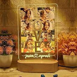 SHAYONA Personalized LED Photo Lamp with Love Design | Custom Couple Name & 8 Photos Acrylic Night Light | Romantic Gift for Anniversary, Birthday, Valentine's Day, Wedding-21