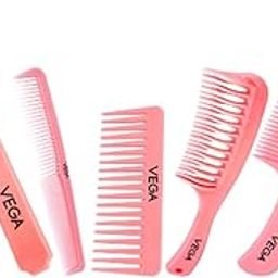 Vega Hair Comb Set- Pack of 6, (India's No.1* Hair Comb Brand) For Men and Women, (HCS-03)-24