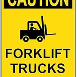 Weatherproof Plastic Vertical OSHA Caution Forklift Trucks Go Slow Sign with English Text and Symbol-image-84