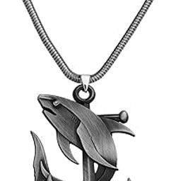 Ocean Nautical Anchor Dolphin Sea-life Pendant With Snake Chain Copper Zinc Metal Necklace For Men And Women-image-56