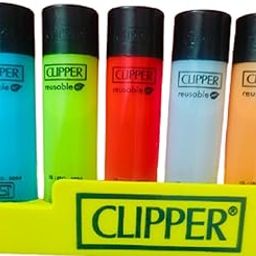 Clipper CP-12 Refillable Cigarette Gas Lighters (5 Mix Colors) (Pack of 5 Pcs)-12