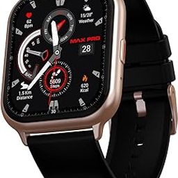 Maxima Max Pro Sky 1.85" HD Smart Watch with Bluetooth Calling, AI Voice Assistant, Add Personalised QR, Always ON Display for 30 Min, HR/SpO2/Stress/Sleep Monitor, 550Nits Brightness (Gold Black)-46
