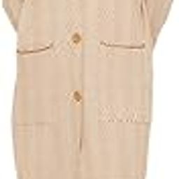 Womens Woollen Collared Coat Cardigan with 2 front pockets-image-4