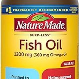 Nature Made Burp-Less Fish Oil 1200 mg Softgels, 200 Count for Heart Health (Packaging May Vary)-10