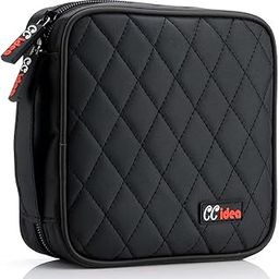 CCidea 40 Capacity CD or DVD Case Holder Portable Wallet Disc Storage Binder Nylon CD Bag for Car, Home, Office and Travel Carrying Protector Organizer (Black)-image-56