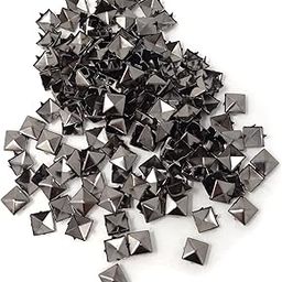 Honbay 200PCS 10mm Gun Black Nailheads DIY Metal Punk Spikes Spots Square Pyramid Studs for Leathercraft-image-26